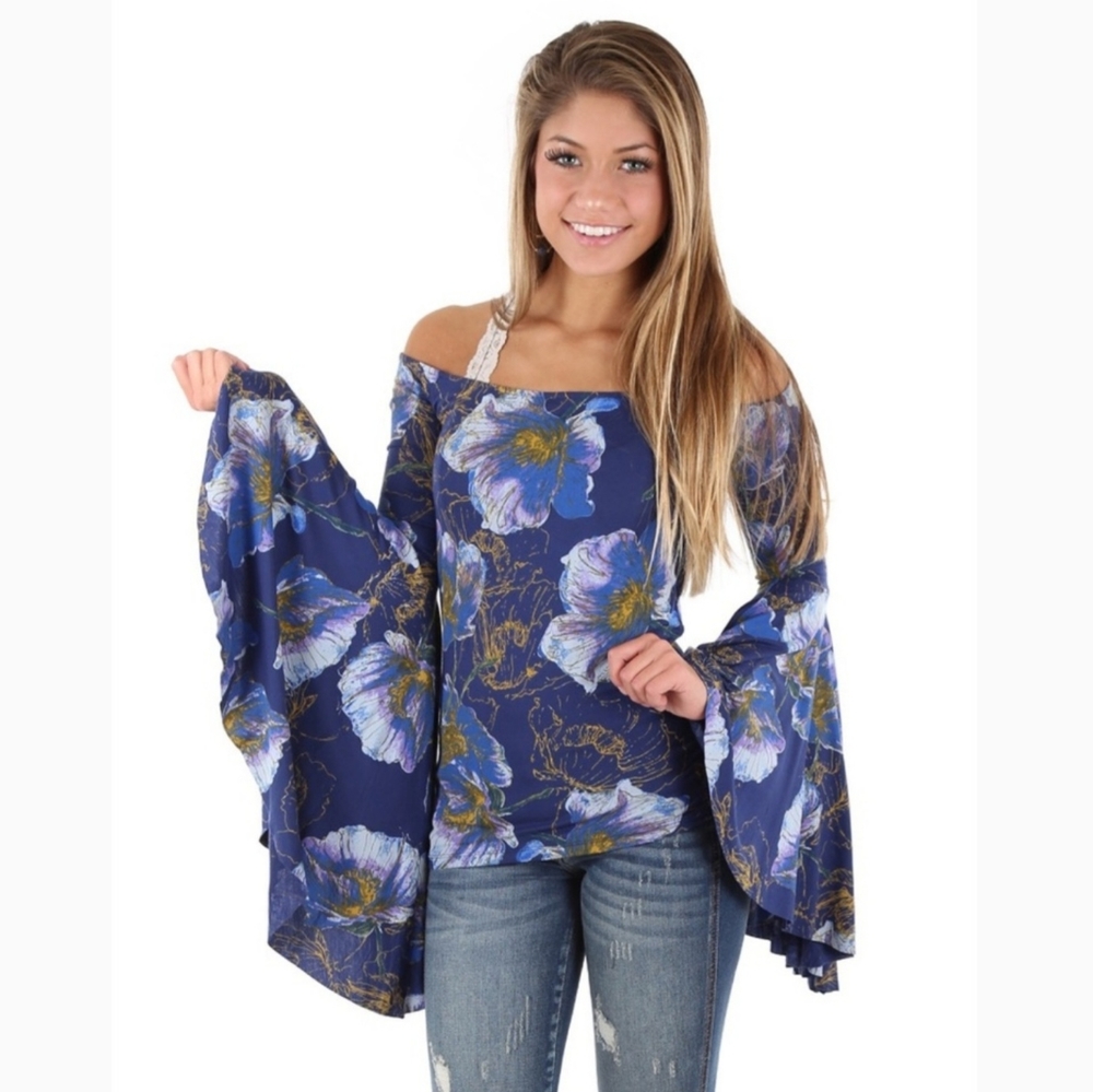 People Birds of Paradise Top Bell Sleeves